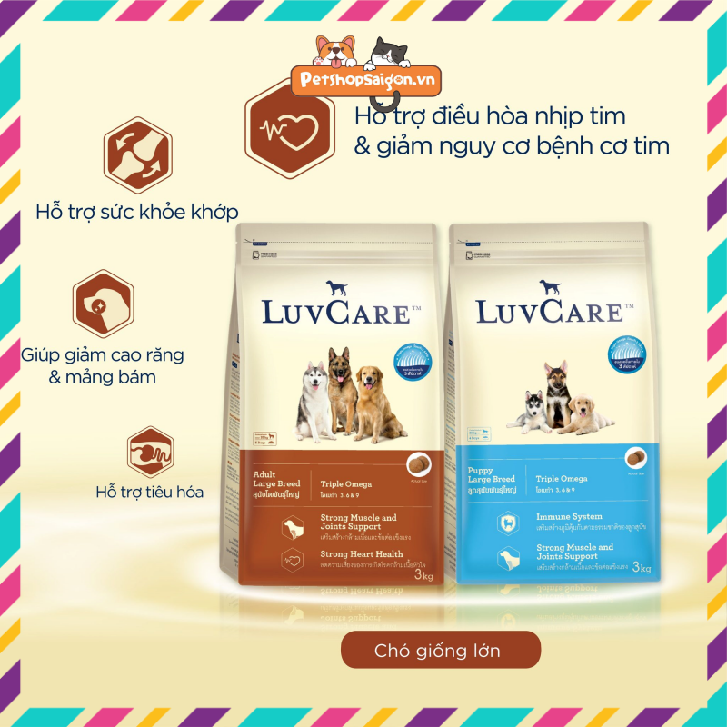 [SỐ 1 THÁI LAN] Thức ăn cho chó trưởng thành giống đại LuvCare 1.5kg - Hover